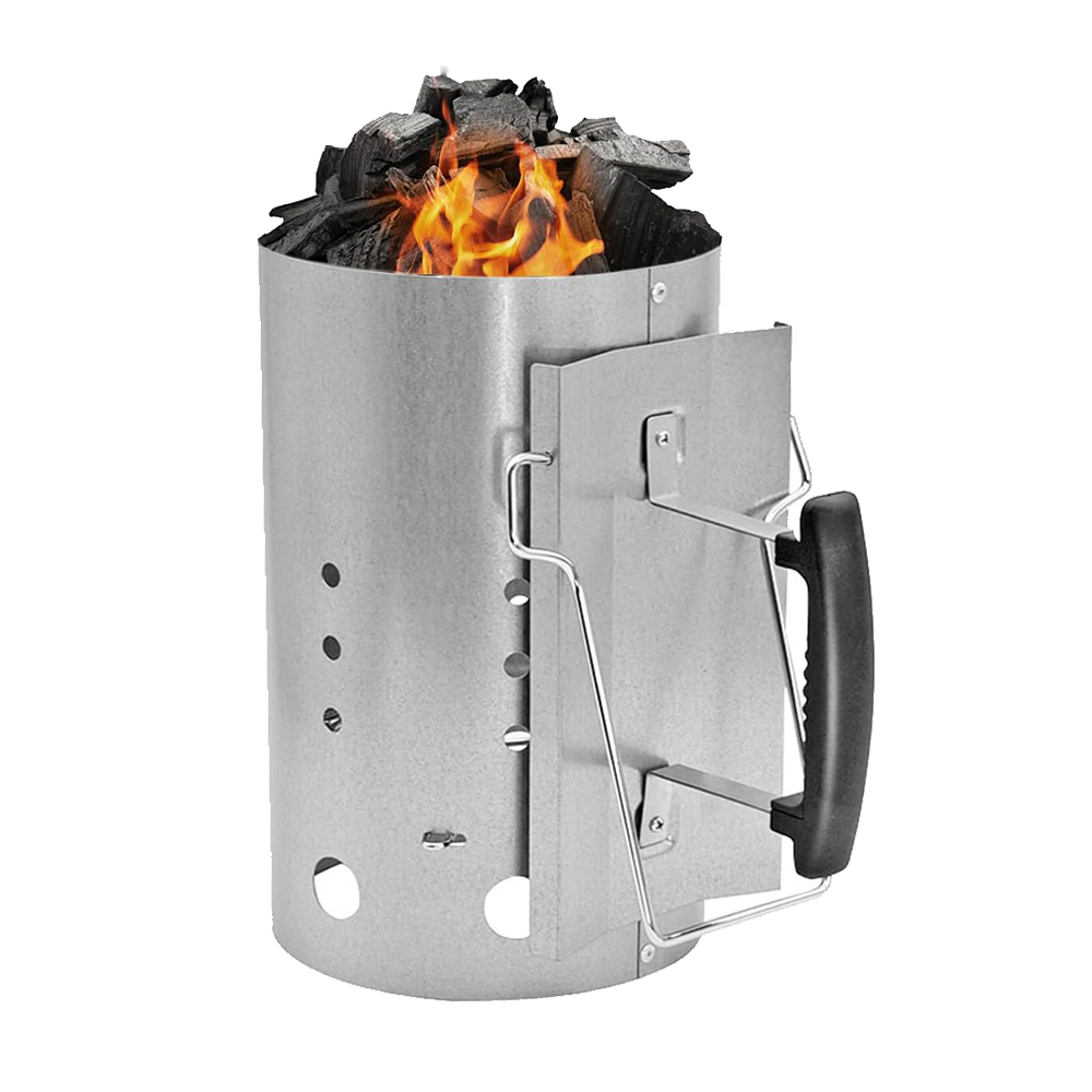 Iniciador de carbón tipo chimenea para asador kamui